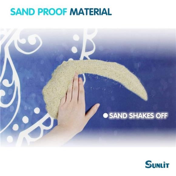 Sunlit Silky Soft 85 Silky Soft Boho Sand Proof Beach Blanket Mat with Corner Pockets 85\